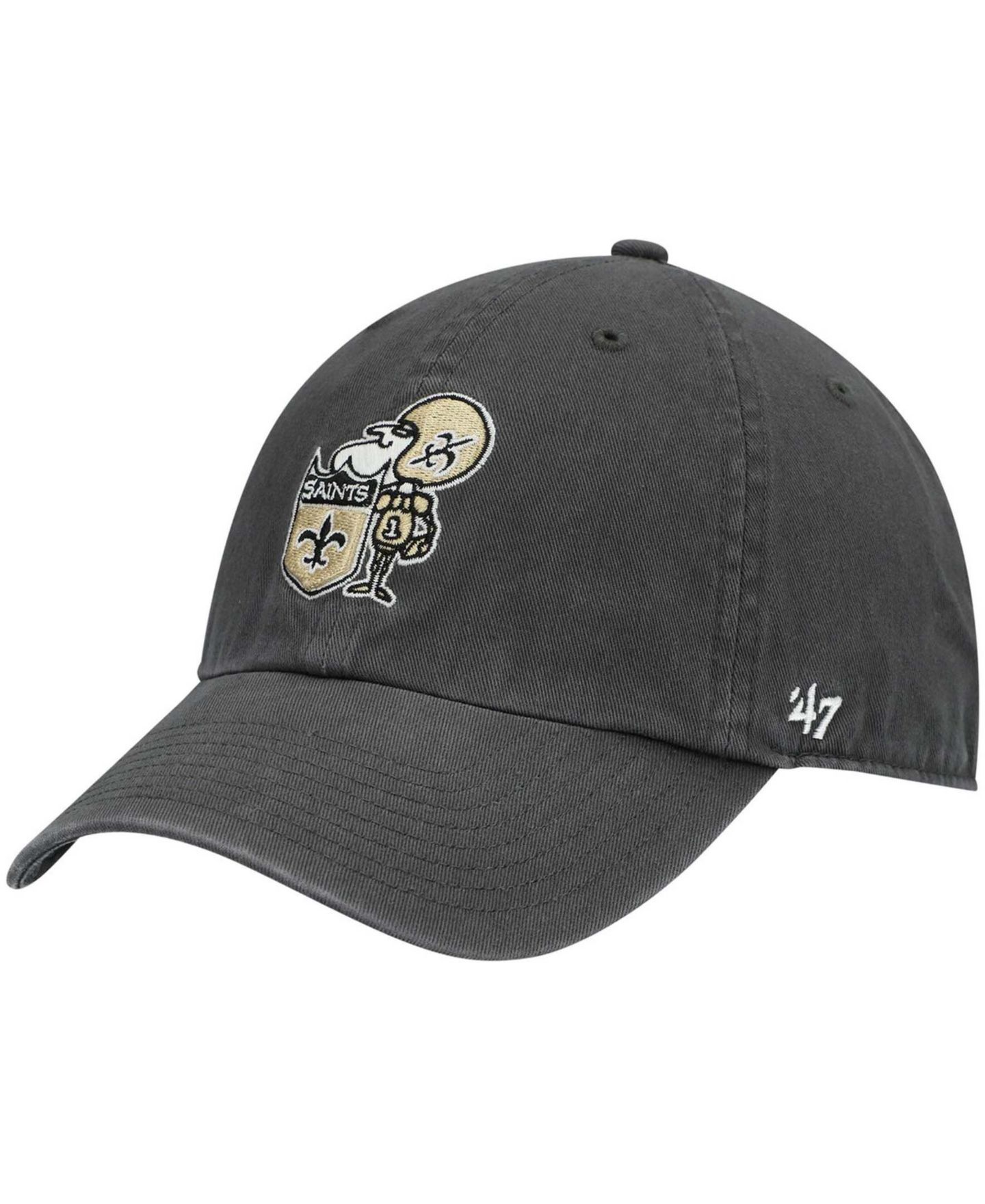 Мужская кепка '47 Brand Charcoal New Orleans Saints Clean Up Legacy Adjustable Hat — фото 1