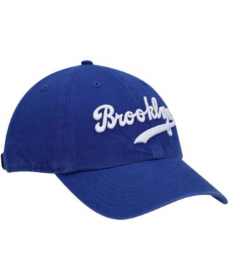 Men's Royal Brooklyn Dodgers Logo Cooperstown Collection Clean Up Adjustable Hat
