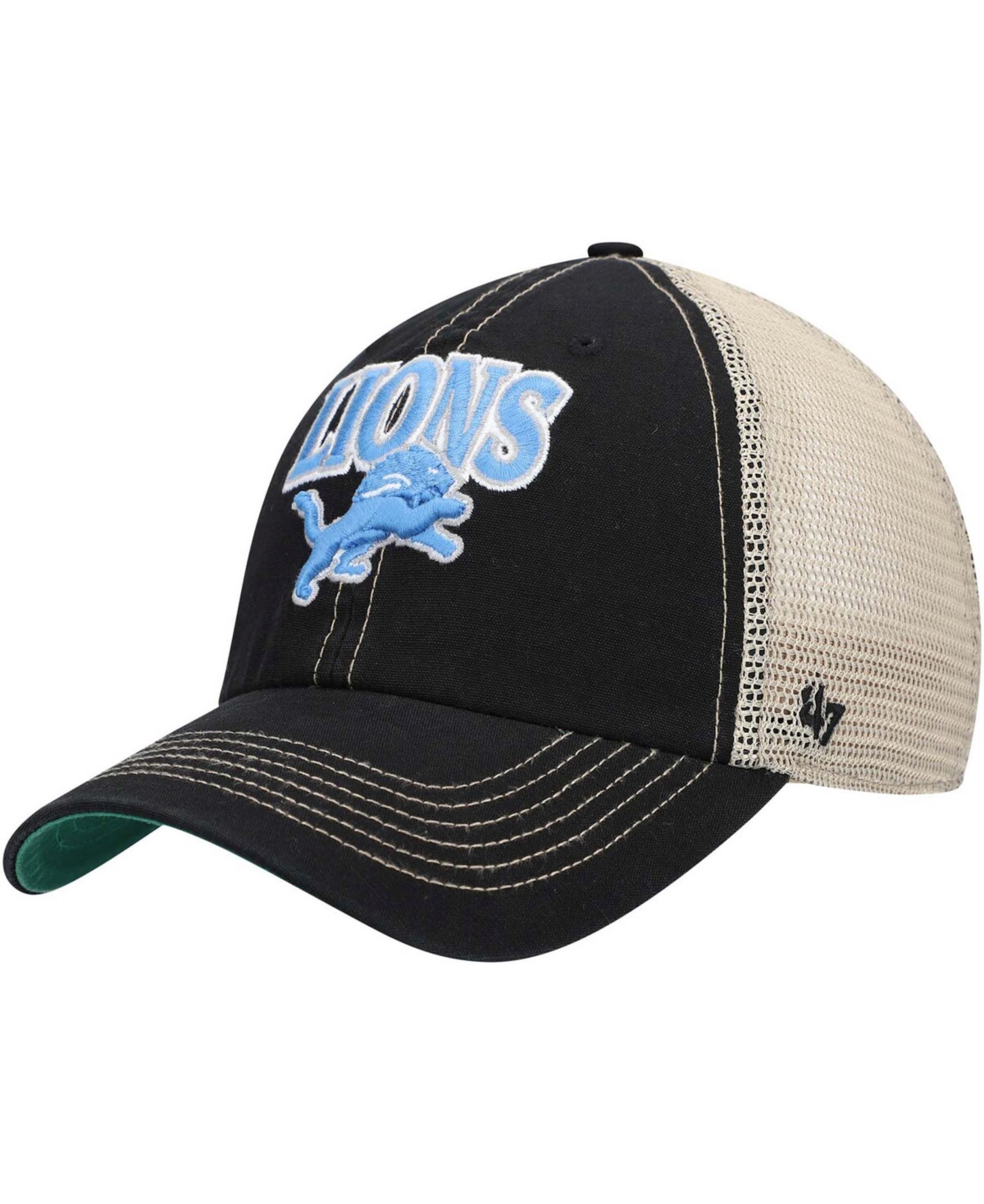 47 Brand Men's Black, Natural Detroit Lions Tuscaloosa Clean Up ...