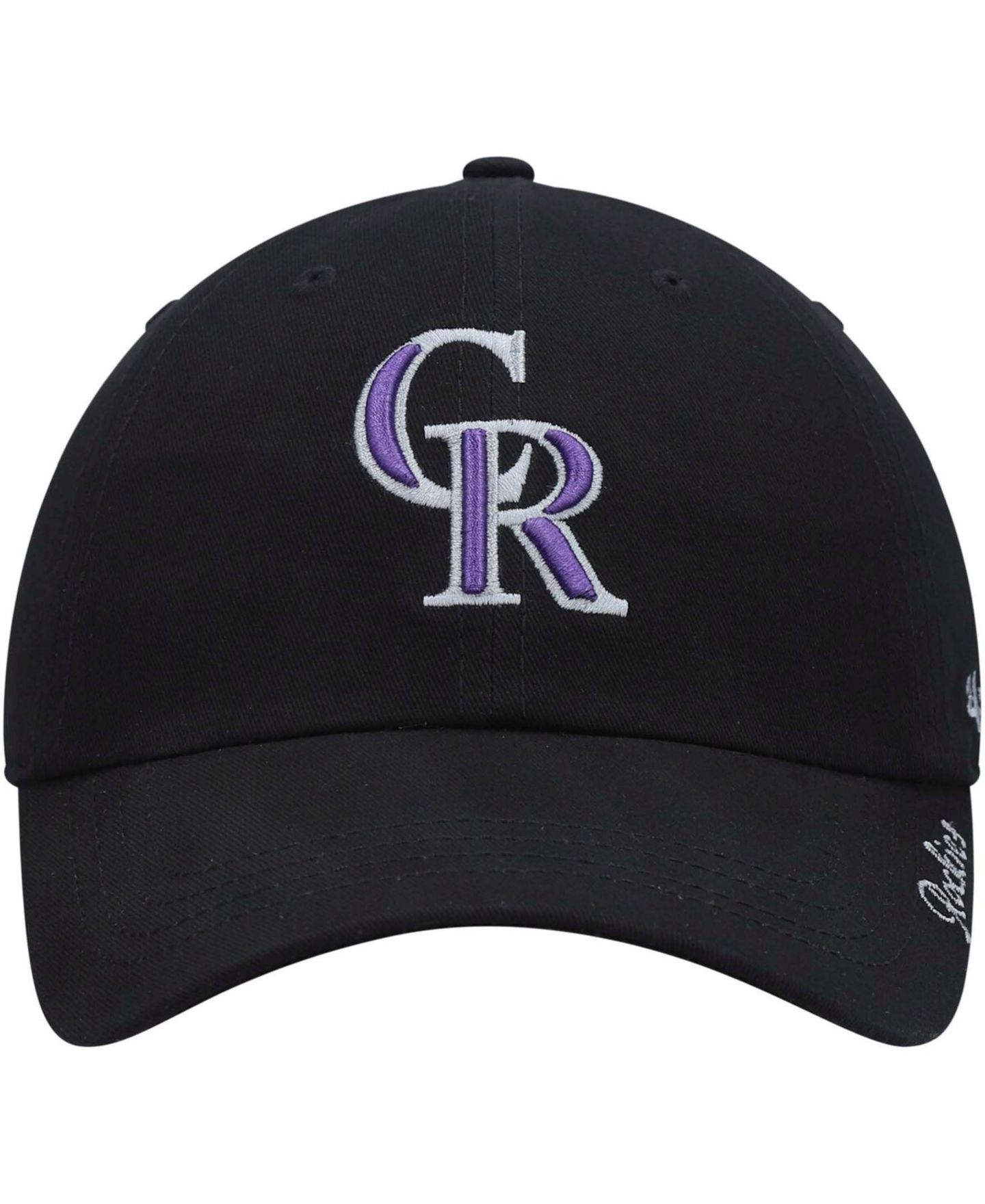 Женская кепка '47 Brand Black Colorado Rockies Team Miata Clean Up Adjustable Hat — фото 3