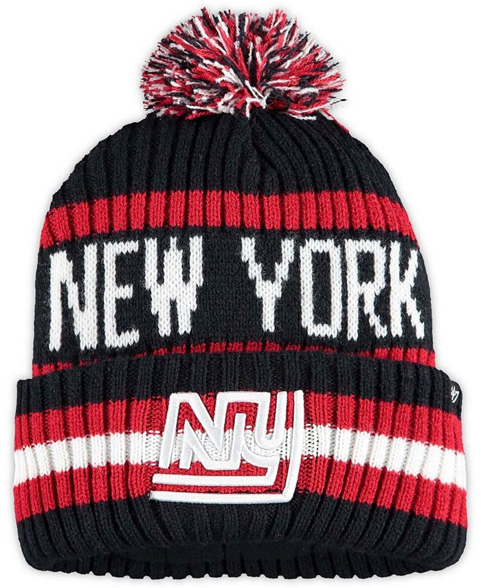 Men's '47 Black Chicago Bulls Bering Cuffed Knit Hat with Pom
