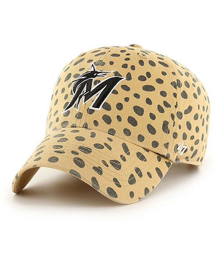 47 Brand Women's Tan Miami Marlins Cheetah Clean Up Adjustable Hat - Macy's