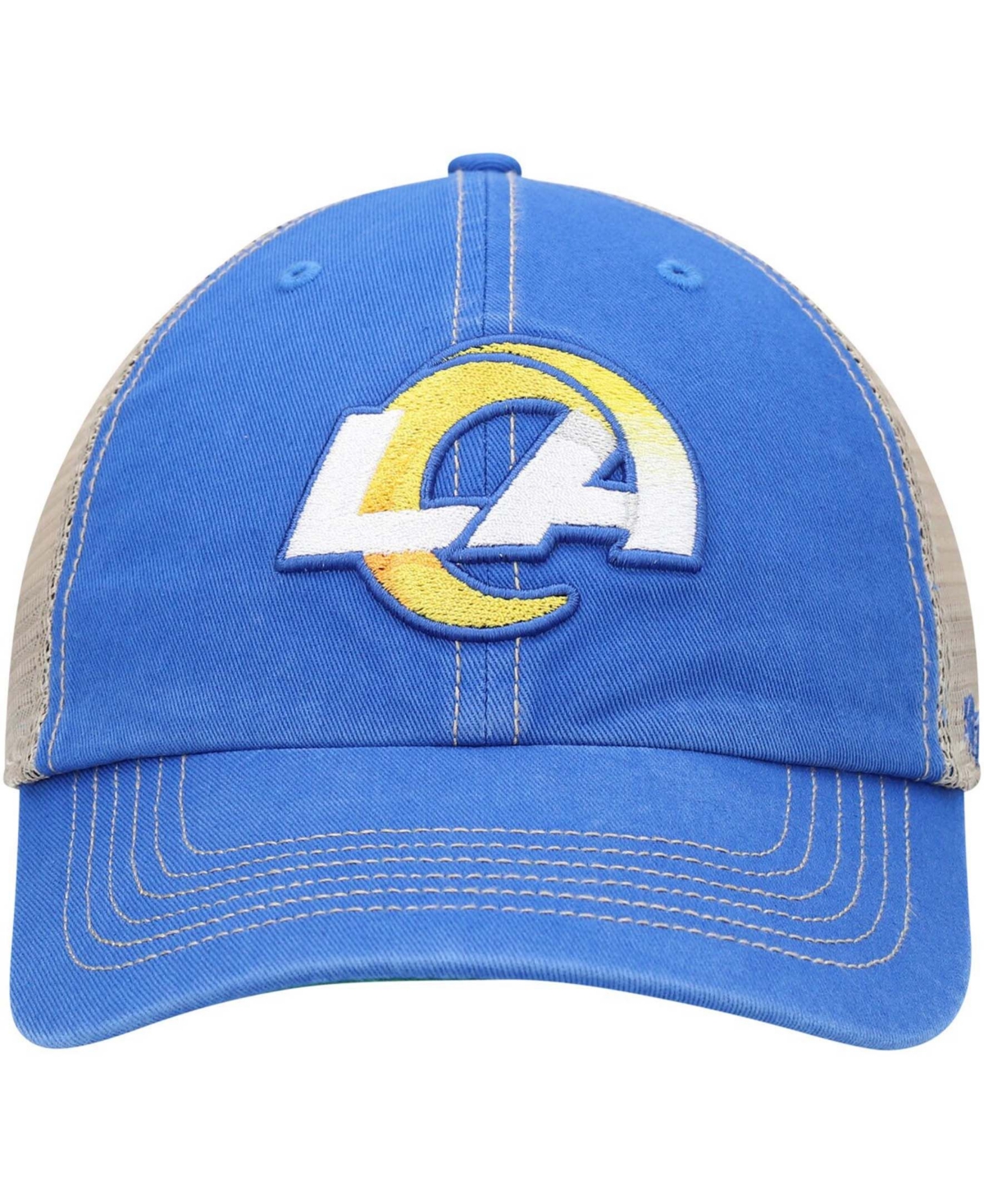 47 Brand Men's Royal, Natural Los Angeles Rams La Trawler Trucker Clean Up Snapback Hat In Royal,natural