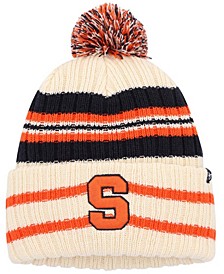 Men's Natural Syracuse Orange Hone Cuffed Knit Hat with Pom