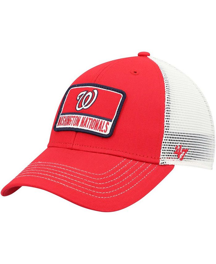 '47 Brand Boys Red Washington Nationals Zoomer MVP Trucker Snapback Hat ...