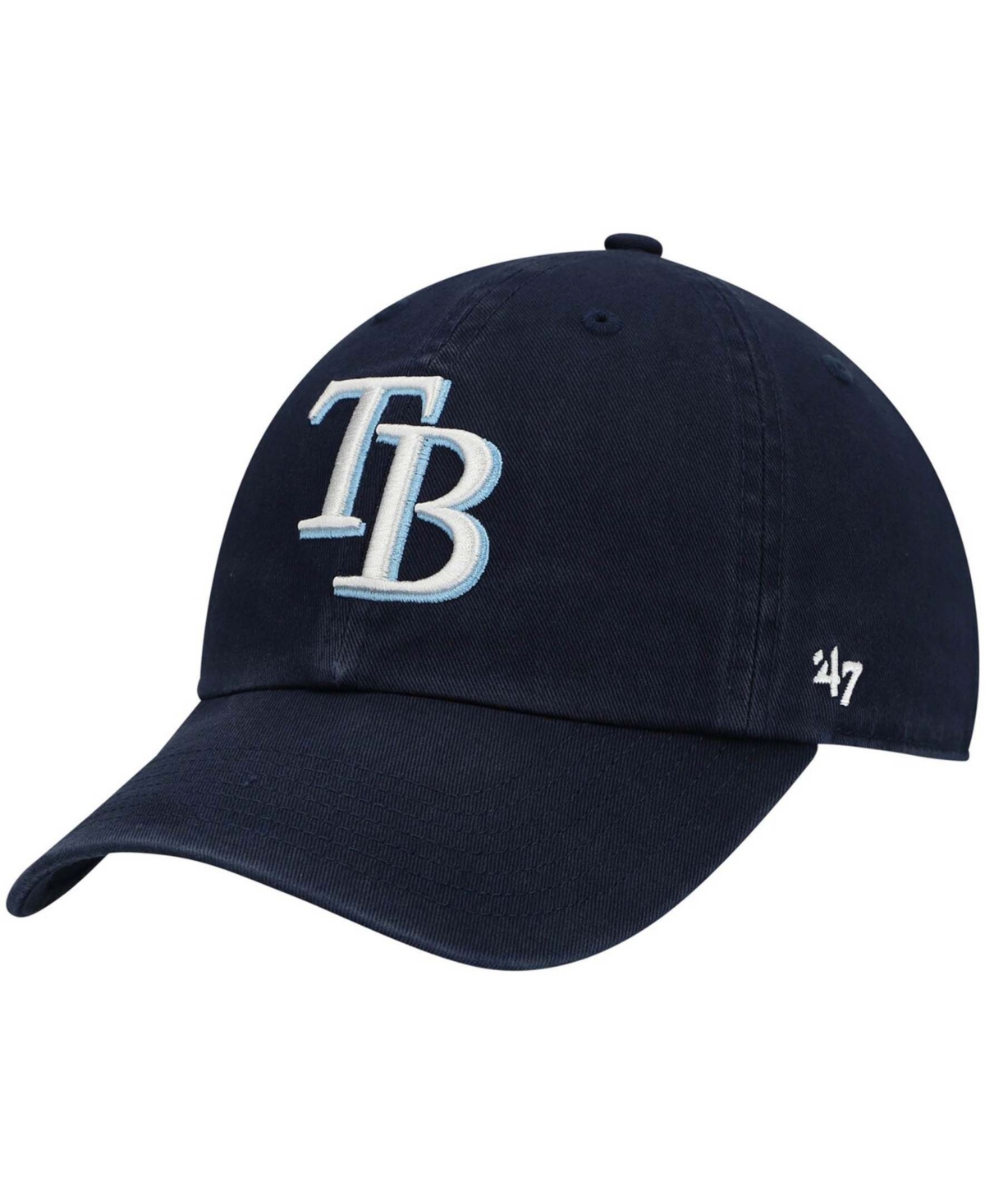 47 Brand Boys Navy Tampa Bay Rays Team Logo Clean Up Adjustable Hat In Navy