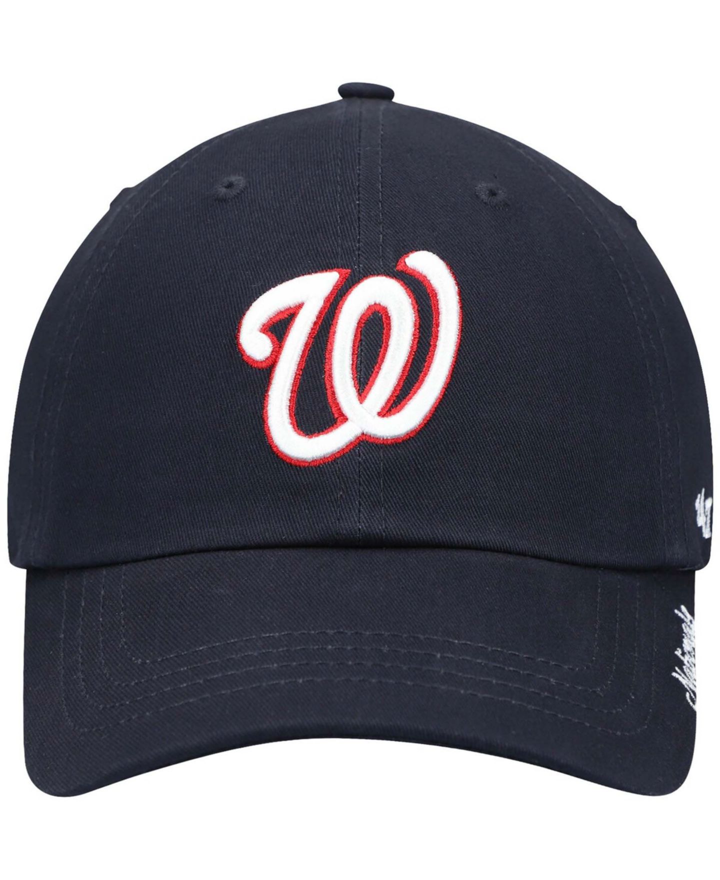 Женская кепка '47 Brand Navy Washington Nationals Team Miata Clean Up Adjustable Hat — фото 3