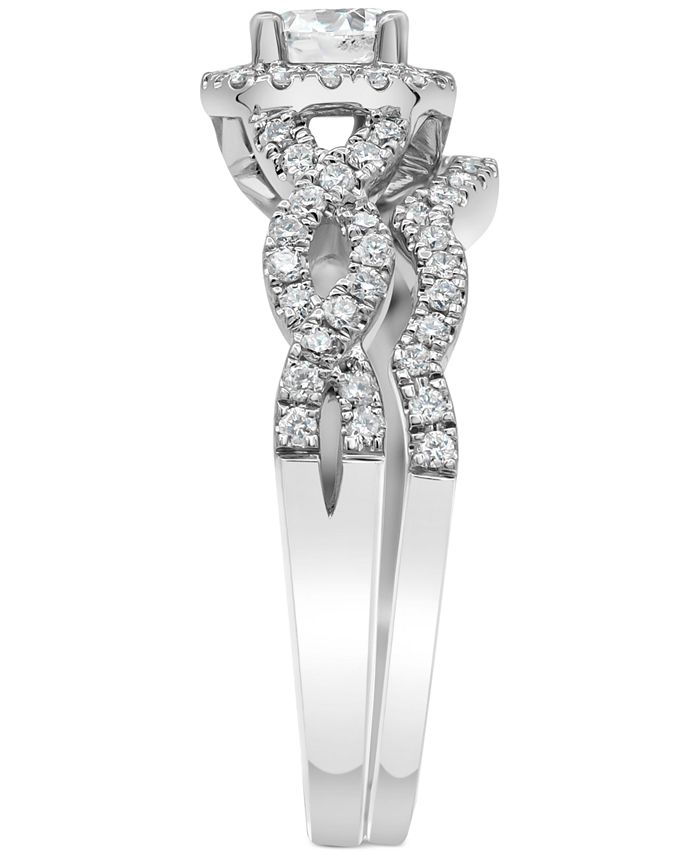Macy's - Diamond Halo Bridal Set (1 ct. t.w.) in 18k White Gold