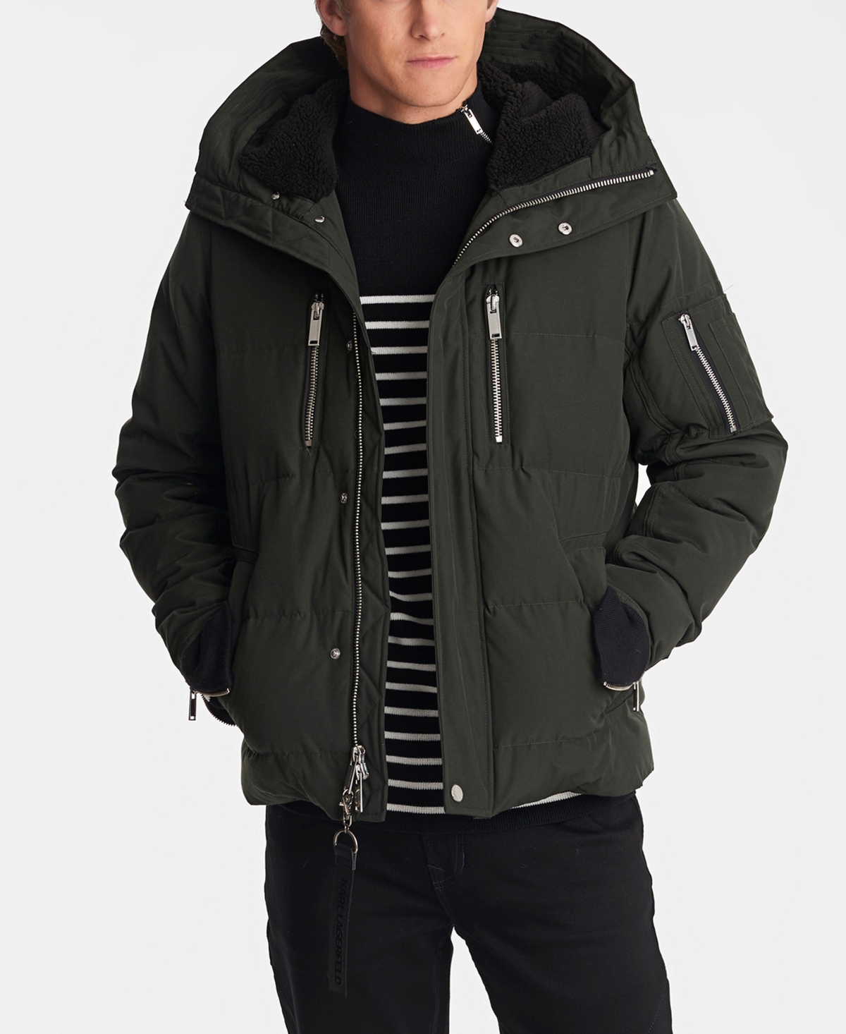 Karl Lagerfeld Paris Men's Hooded Down Jacket | Smart Closet