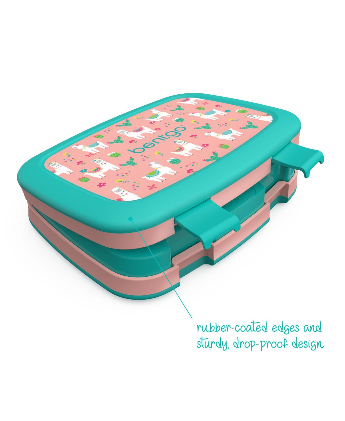 Bentgo Kids Prints Leak-Proof Lunch Box - Submarine - Aqua and Peach