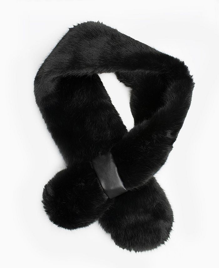 Marcus Adler Women's Faux Fur Pull-Through Collar Scarf - Macy's