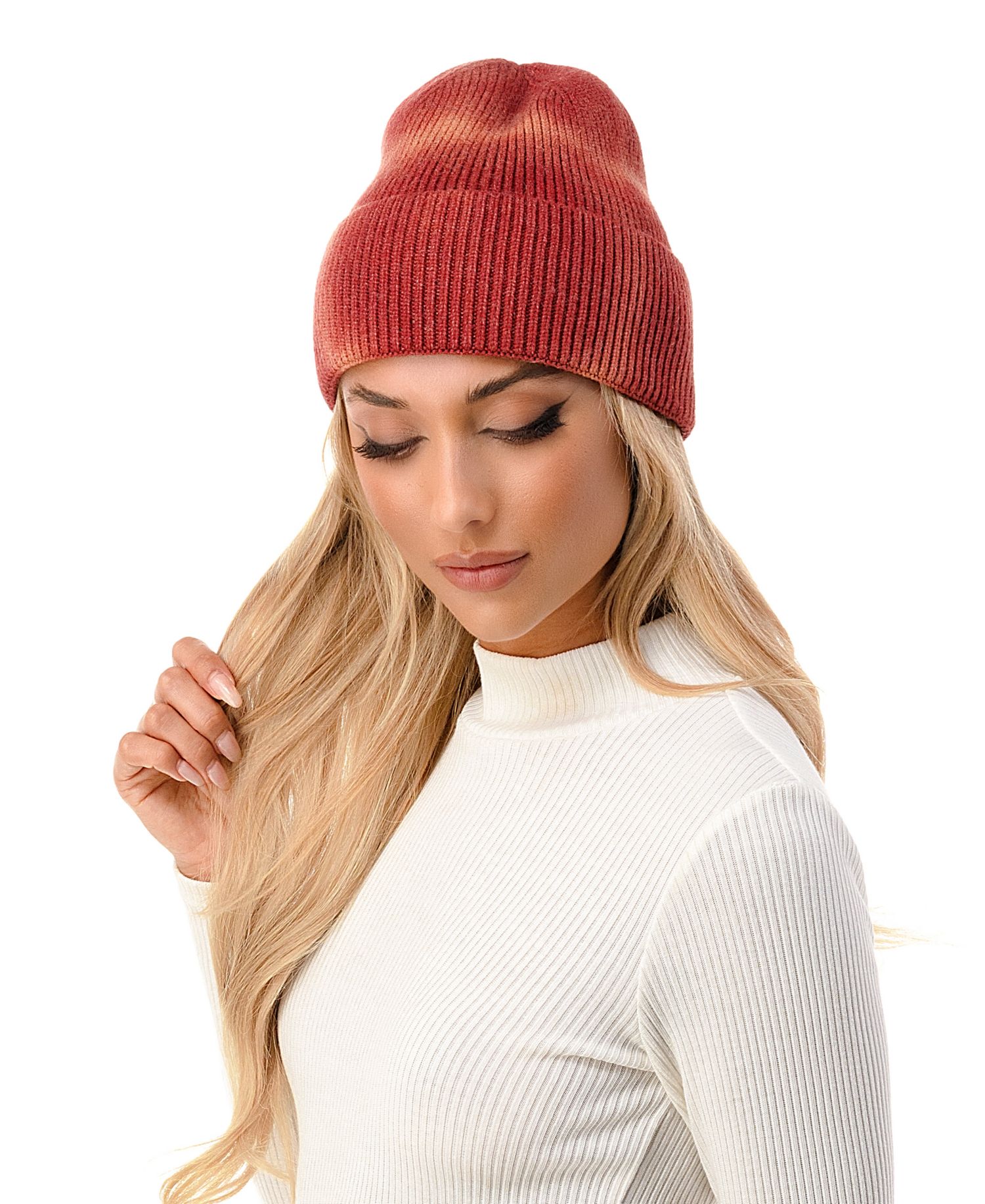 Women's Tie Dye Cuff Ribbed Knit Beanie
