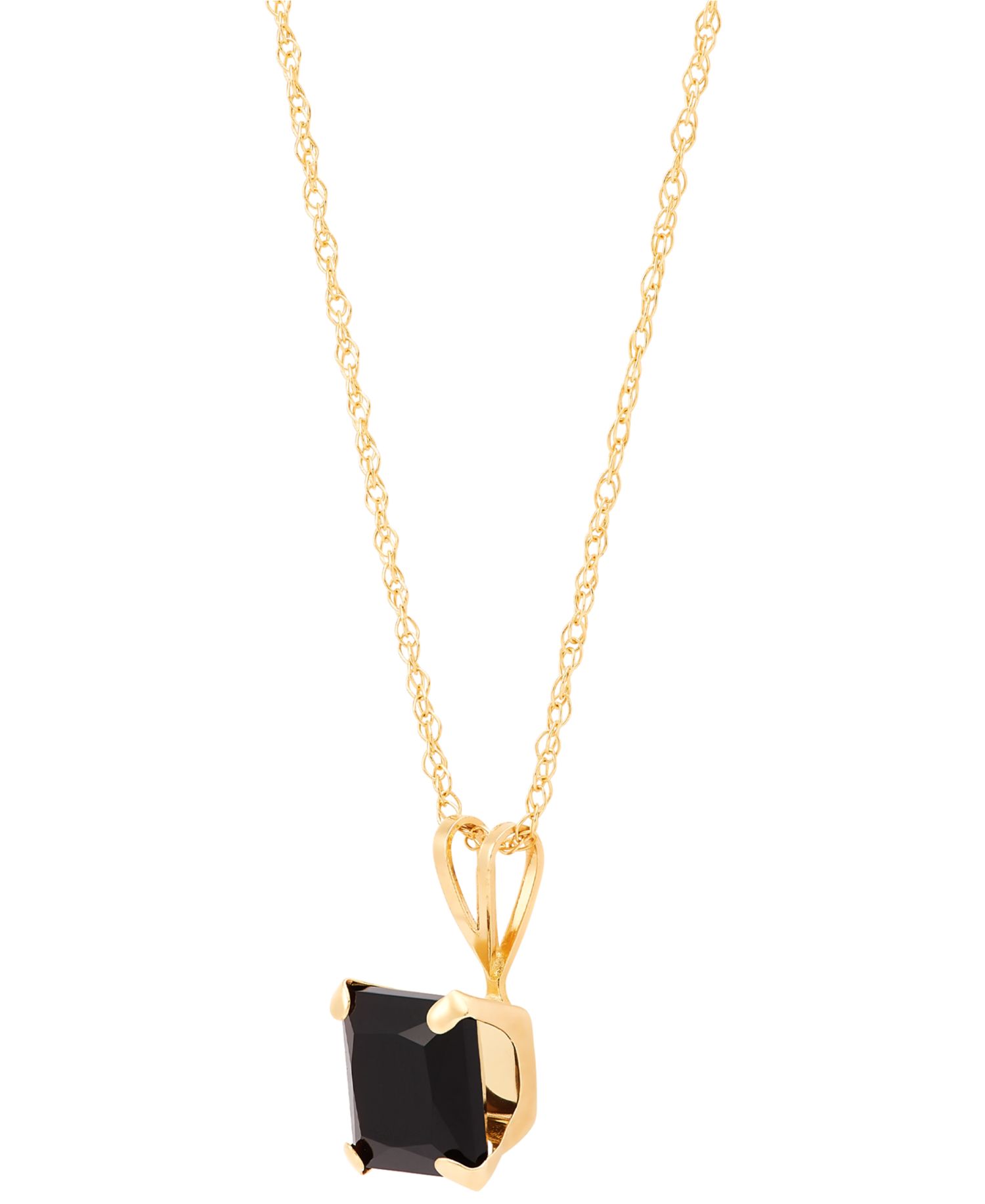 Onyx Square 18" Pendant Necklace in 14k Gold