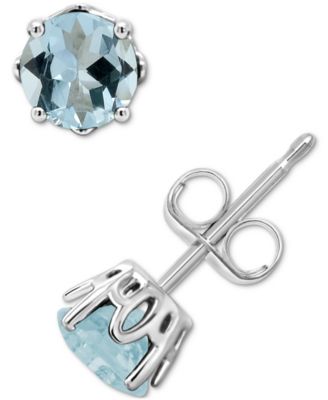 Rhodolite Garnet Stud Earrings (1-1/5 ct. t.w.) in Sterling Silver (Also in Opal, Citrine, White Topaz, Peridot, Aquamarine, and Amethyst)