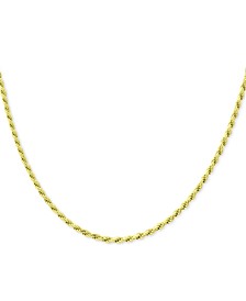 Rope Link 24" Chain Necklace in 18k Gold-Plated Sterling Silver, Created for Macy's