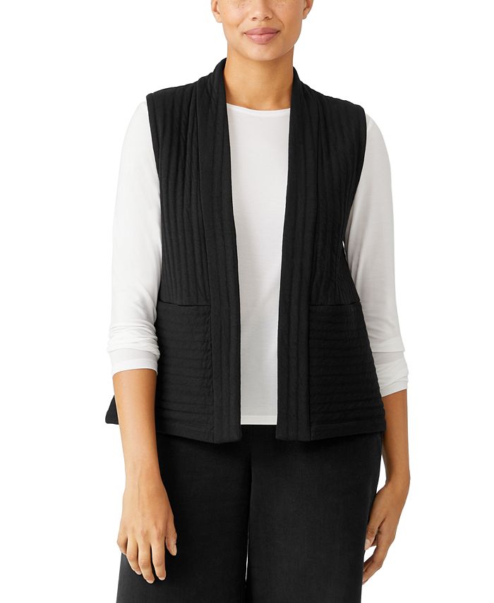 Eileen Fisher Jacquard Open Front Vest Macy s