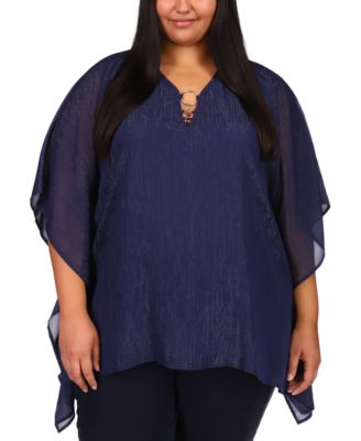 Michael Kors Plus Size Embellished Caftan Top - Macy's