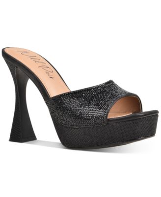 macy's black platform sandals