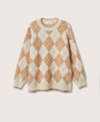 MANGO Women's Rhombus Knit Sweater 