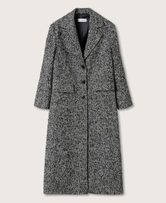 Mango Flecked wool-blend coat Speckled knit fabric. Fabric with wool. size deals XL