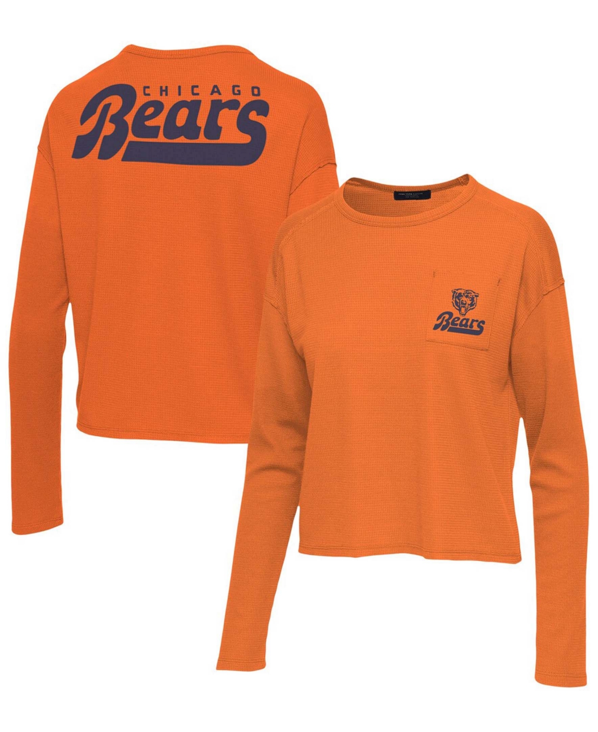 Women's Orange Chicago Bears Pocket Thermal Long Sleeve T-shirt - Orange