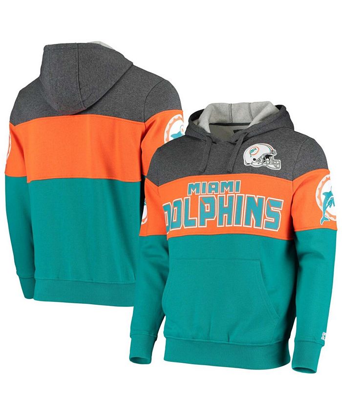 Miami Dolphins Starter Extreme Fireballer Throwback Pullover Hoodie -  Gray/Orange