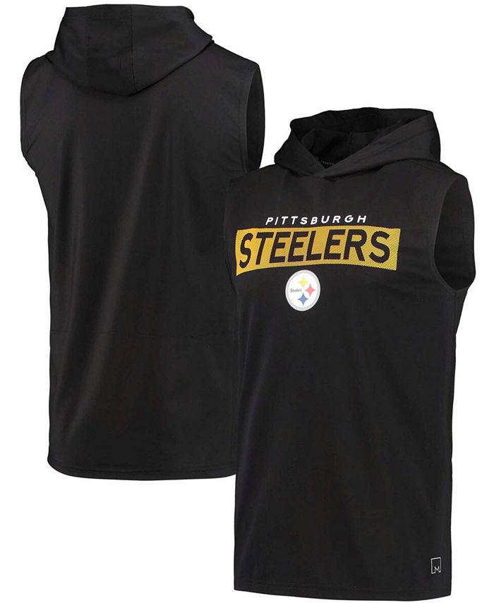 Msx By Michael Strahan Mens Black Pittsburgh Steelers Movement Sleeveless Performance Pullover 