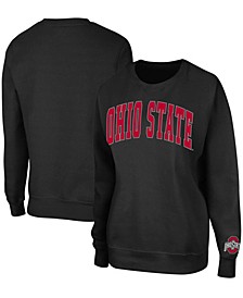 Women's Black Ohio State Buckeyes Campanile Pullover Sweatshirt