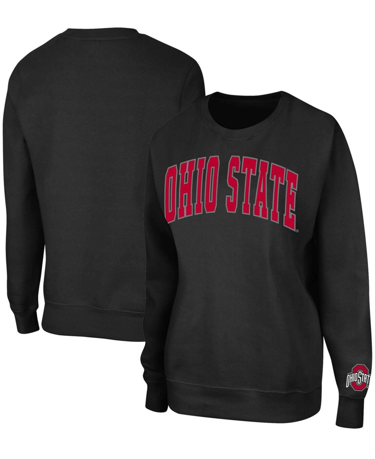 Women's Black Ohio State Buckeyes Campanile Pullover Sweatshirt - Black
