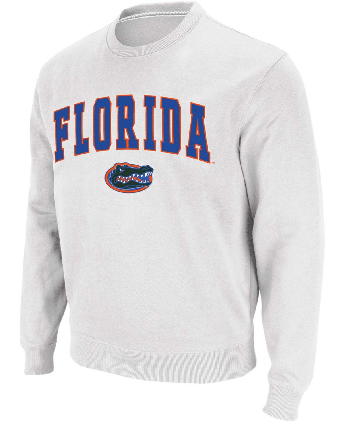 Colosseum Men's White Florida Gators Arch And Logo Crew Neck Sweatshirt