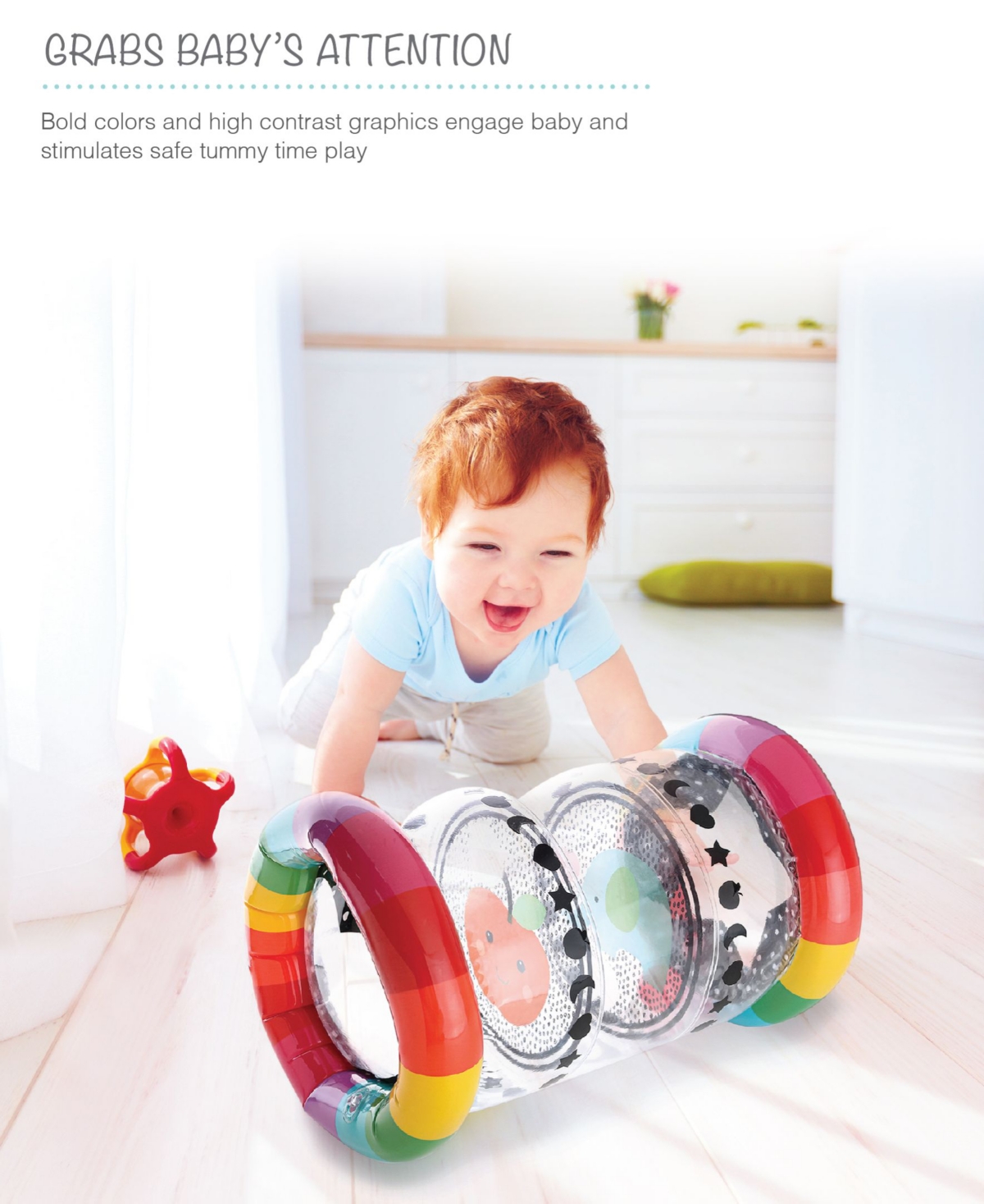 The Peanutshell Montessori Tummy Time Roller for Babies -white/ red/yellow/green/blue