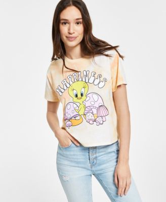 Tweety Bird - Juniors' Tie-Dyed  Graphic T-Shirt