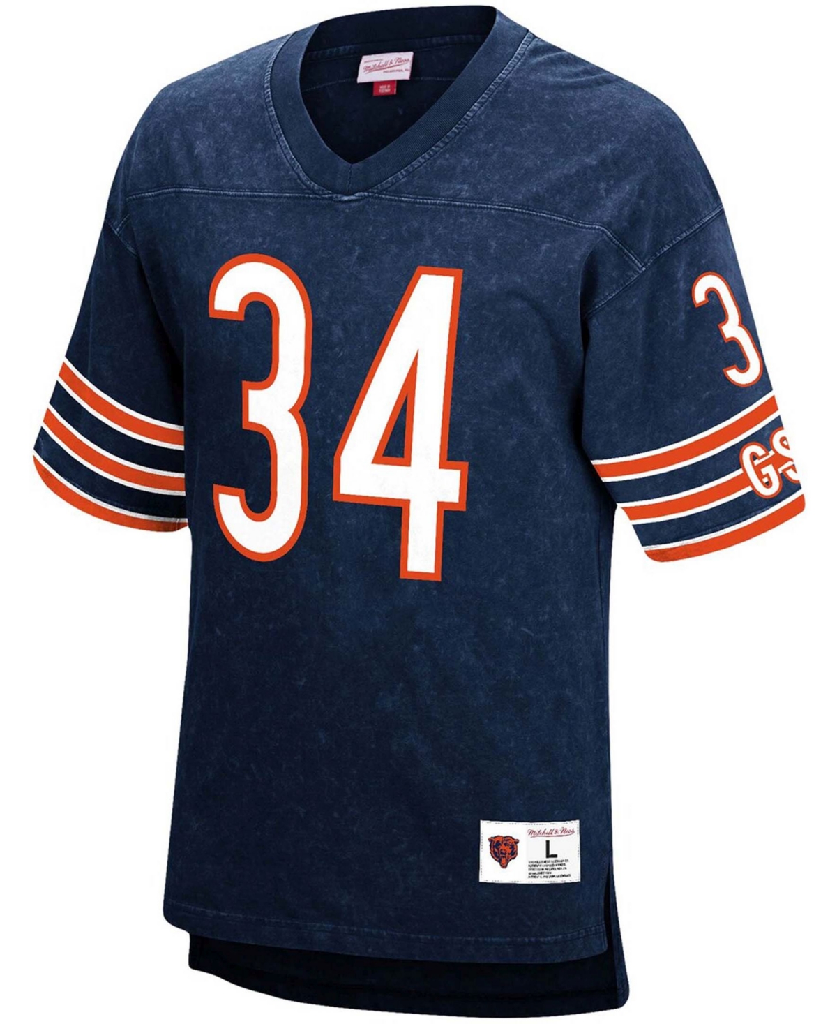Mitchell & Ness Men's Walter Payton Navy Chicago Bears Retired Player Name And Number Acid Wash Top In Navy