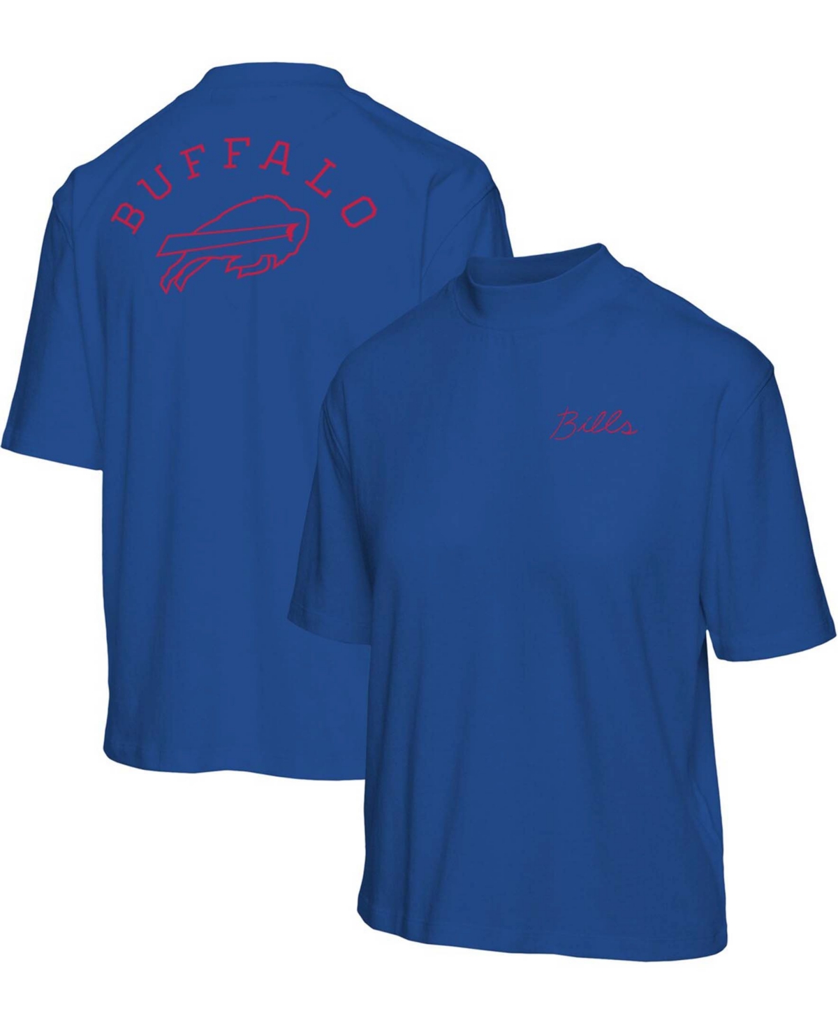 Women's Royal Buffalo Bills Half-Sleeve Mock Neck T-shirt - Royal