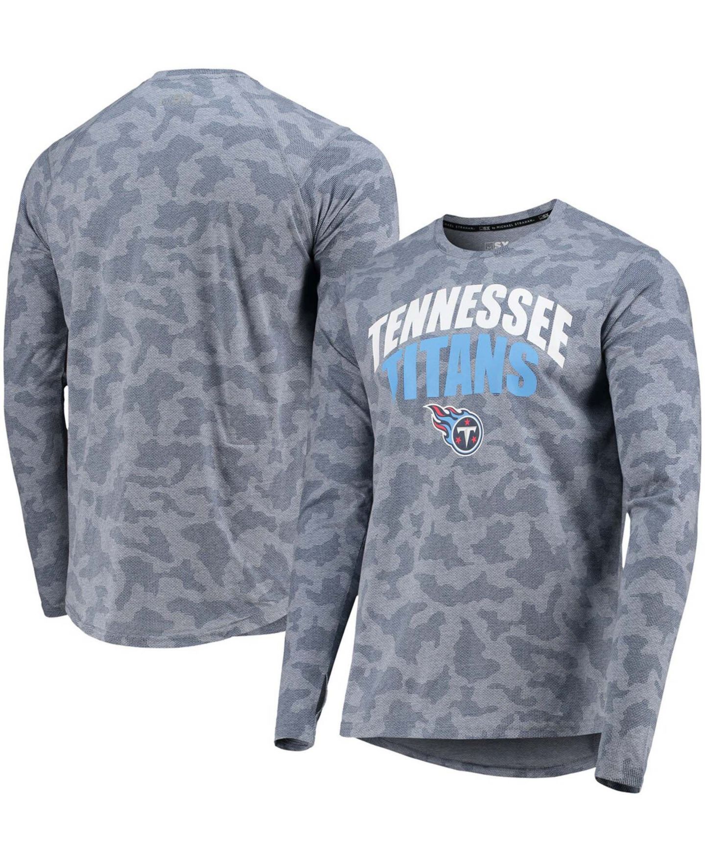 Мужская футболка MSX by Michael Strahan Navy Tennessee Titans Camo Long Sleeve — фото 1