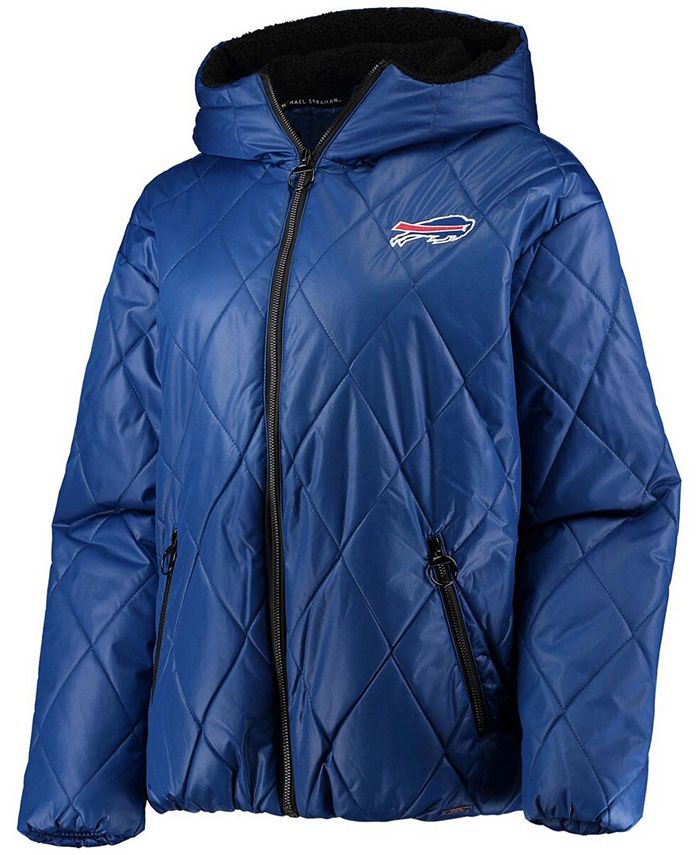 Msx By Michael Strahan Womens Royal Buffalo Bills Charlotte Full Zip Hoodie Puffer Jacket Macys 