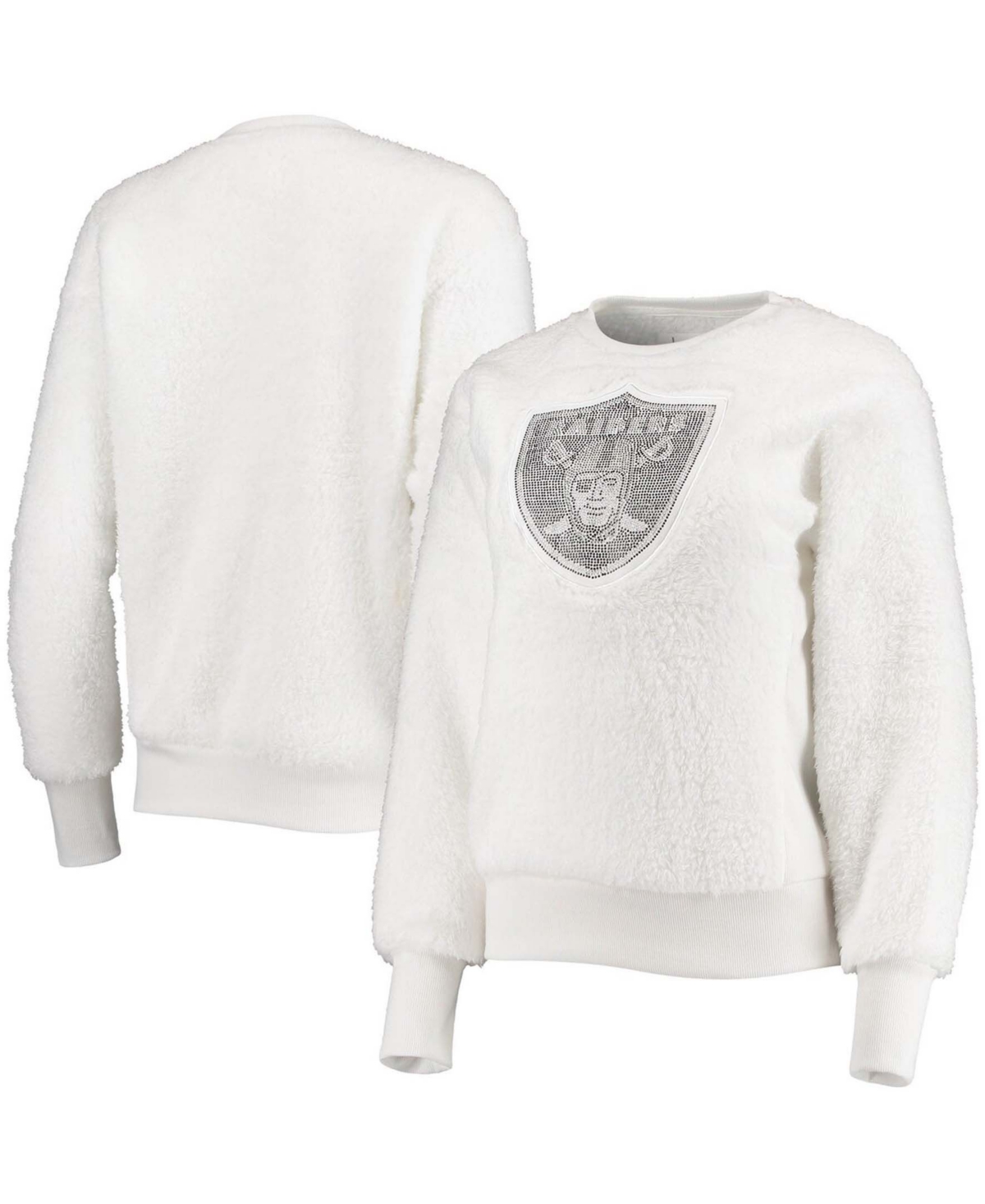 Women's White Las Vegas Raiders Milestone Tracker Pullover Sweatshirt - White