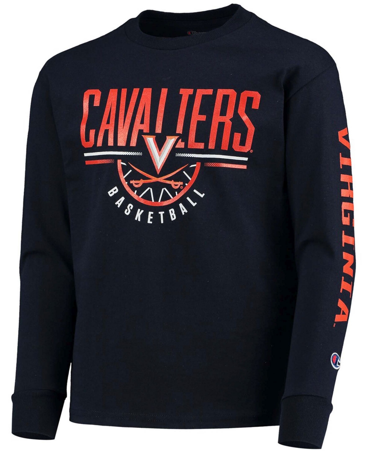 Big Boys and GirlsVirginia Cavaliers Basketball Long Sleeve T-shirt - Navy