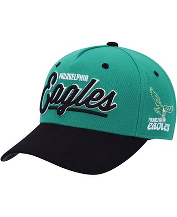 Mitchell & Ness Big Boys and Girls Kelly Green and Black Philadelphia Eagles  Retro Script Snapback Hat - Macy's