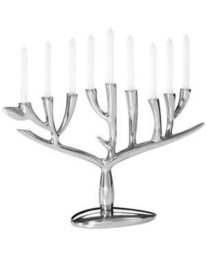 Shop Nambe Judaica Tree Of Life 13.5" Menorah In Silver