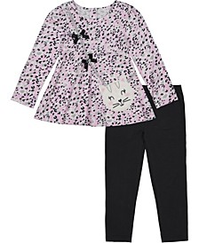 Toddler Girls 2-Piece Leopard-Print Tunic and Leggings Set