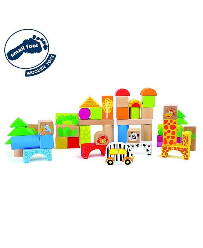 Legler USA Small Foot Wooden Toys Zoo Theme Wooden Blocks Playset, 50 Piece Macy's