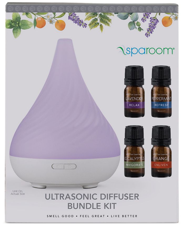 SpaRoom Piccolo Ultrasonic Aromatherapy Diffuser & Essential Oil Kit
