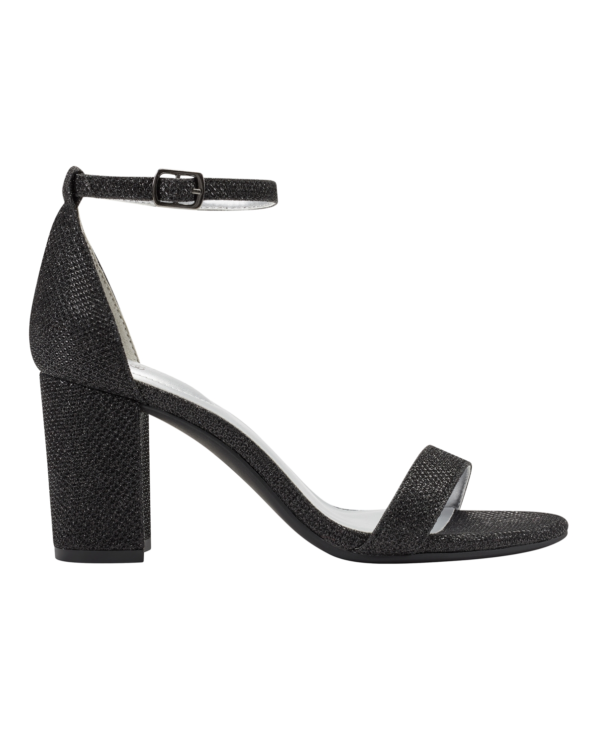 Shop Bandolino Women's Armory Block Heel Dress Sandals In Black Shimmer