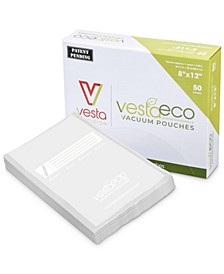 VestaEco Compostable Pouches – Flat 8"x12" (Quart)- 50/box