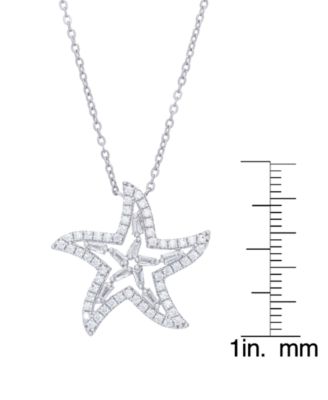 Cubic Zirconia Star Necklace in Fine Silver Plate