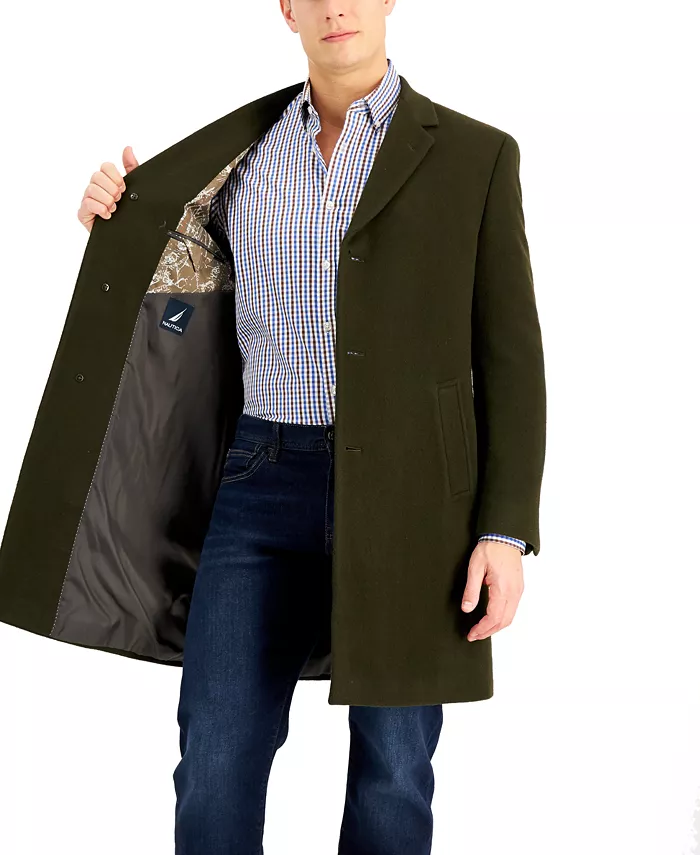 Men's Barge Classic Fit Wool/Cashmere Blend Solid Overcoat - thumbnail 4