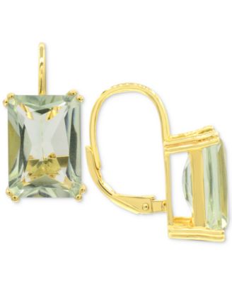 Lime Quartz Leverback Drop Earrings (12-5/8 ct. t.w.) in 14k Gold-Plated Sterling Silver (Also in White Quartz & Prasiolite)