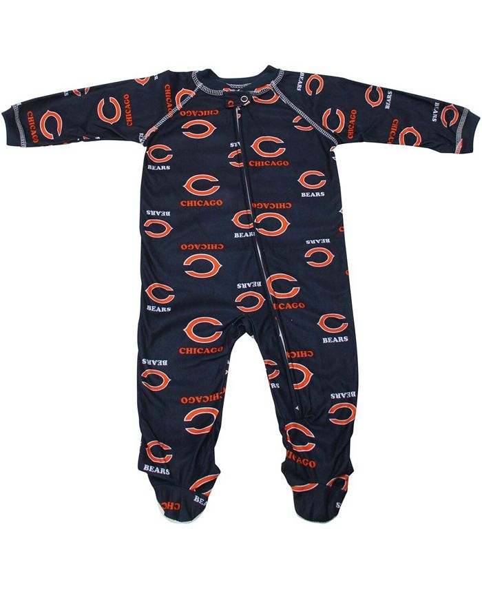 Outerstuff Newborn Chicago Bears Full Zip Raglan Coverall - Navy