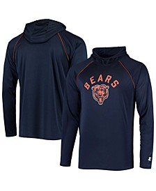 Men's Navy Chicago Bears Raglan Long Sleeve Hoodie T-shirt